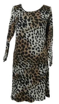 Dámské smetanovo-černo-béžové vzorované šaty Atmosphere