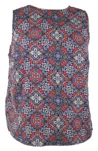 Dámská tmavomodro-růžová vzorovaná halenka New Look