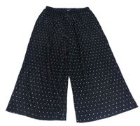 Černé puntíkaté plisované culottes kalhoty Primark