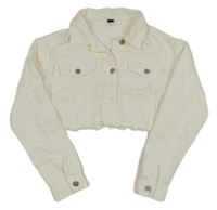 Bílá riflová crop bunda Shein