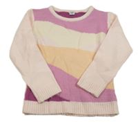 Růžovo-smetanovo-oranžový svetr Kiki&Koko