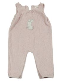 Světlerůžové sametové laclové tepláky s králíčkem Next