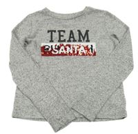 Šedé melírované úpletové crop triko s nápisem z flitrů Primark