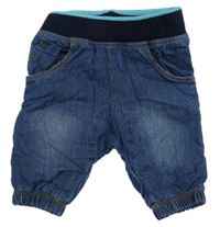 Modré cuff podšité rifle s úpletovým pasem Topomini