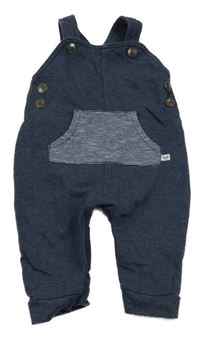 Tmavomodré laclové tepláky s pruhovanou klokankou George