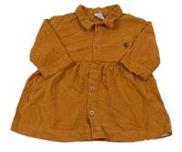 Rezavé manšestrové šaty Petit Bateau