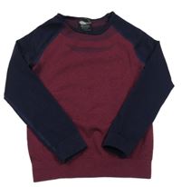 Vínovo-tmavomodré melírované funkční triko Lupilu