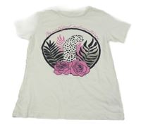 Bílé tričko s leopardem Name it