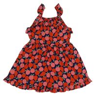 Modro-červený kraťasový overal s volánya ovocem Next