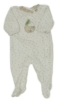 Smetanový overal s lístečky a košíčkem s mašličkou Mayoral