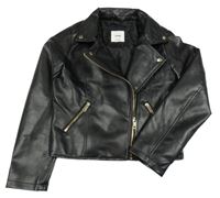 Černý koženkový křivák Sinsay