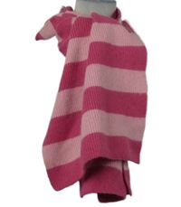 Dámská modro-světlerůžová pruhovaná pletená šála