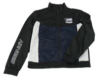 Černo-modro-bílá sportovní propínací mikina s potiskem Airness