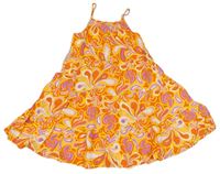 Žluto-oranžové vzorované šaty Primark