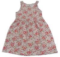 Světlerůžovo-květované bavlněné šaty H&M