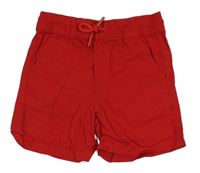 Červené plátěné kraťasy Primark