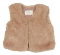 Světlerůžová kožešinová podšitá vesta Yd.