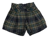 Tmavomodro-zeleno-béžové kosktované pletené kraťasy Mayoral