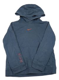 Tmavomodrá mikina s logem a kapucí Nike