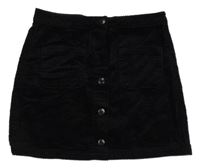 Černá manšestrová propínací sukně Next