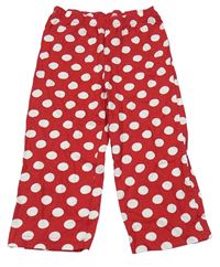 Červené puntíkaté pyžamové kalhoty Disney