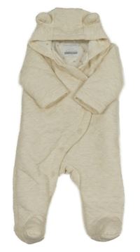 Světlebéžová tepláková zateplená kombinéza s kapucí Primark