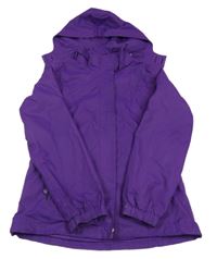 Fialová šusťáková jarní funkční bunda s kapucí 