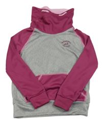 Šedo-purpurová sportovní mikina s komínovým límcem a kapsou Alive 