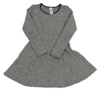 Šedé melírované žebrované úpletové šaty C&A