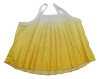 Bílo-žlutý plisovaný top Shein