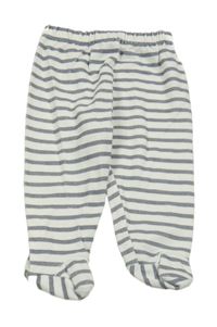 Bílo-tmavomodré pruhované polodupky 