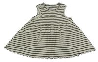 Světlebéžovo-černá pruhovaná žebrovaná tunika Next