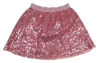 Růžová flitrová sukně 