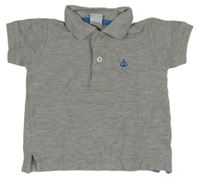 Šedé polo tričko s kotvou Papagino