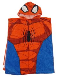 Červeno-modré froté osuškové pončo s kapucí - Spiderman Marvel