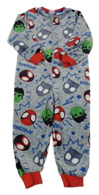 Šedý žíhaný plyšový overal - Avengers Marvel