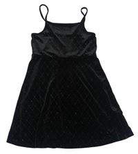 Černé sametové třpytivé šaty Primark