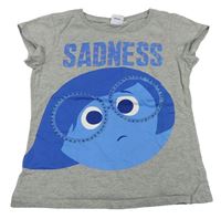 Šedé melírované tričko Sadness Disney