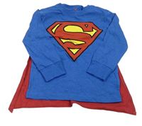 2set - Modré triko se Supermanem + červený plášť