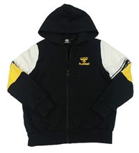 Černo-bílá propínací mikina s kapucí Hummel