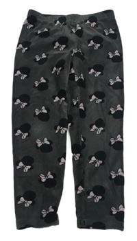 Tmavošedé pyžamové plyšové kalhoty s Minnie Disney 