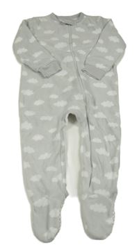 Šedý fleecový overal s mráčky Primark