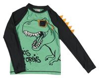 Zeleno-černé UV triko s dinosaurem H&M