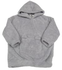 Lila chlupatá oversized mikina s kapucí H&M