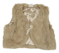 Béžová kožešinová podšitá vesta H&M