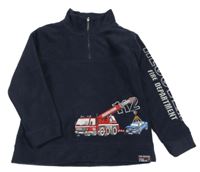 Tmavomodrá fleecová mikina s hasiči Salt and Pepper