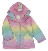 Barevná pruhovaná šusťáková jarní bunda s kapucí Next