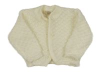 Smetanový vzorovaný propínací svetr 