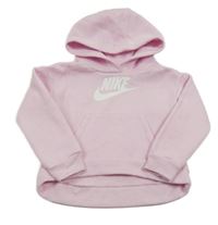 Světlerůžová mikina s logem a kapucí Nike 