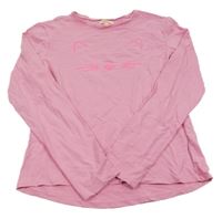 Světlerůžové triko s kočkou z flitrů Du Parail